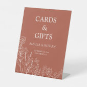 牧草地の花のカードとギフト結婚ズ 台座サイン (正面)