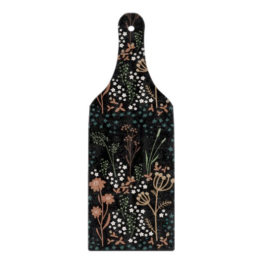 牧草地の花の濃い背景 カッティングボード (正面)