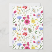 牧草地の花の赤ちゃんシャワー招待 招待状 (裏面)