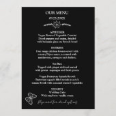 牧草地の花の黒と白結婚のメニュー メニュー (正面)