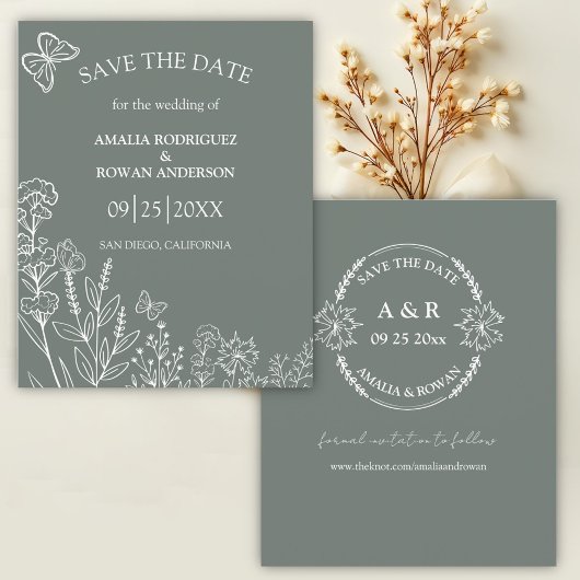 牧草地の花シロッコグリーンバジェット日付を保存