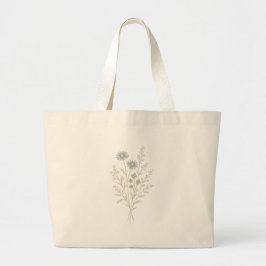 牧草地の花トート ラージトートバッグ