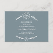 牧草地の花ブルーグレーウェディングレセプション エンクロージャーカード (正面)