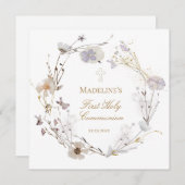 牧草地の花リースファースト・ホーリー・コミューン 招待状 (正面/裏面)