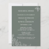 牧草地の花結婚のリハーサルディナー 招待状 (正面)