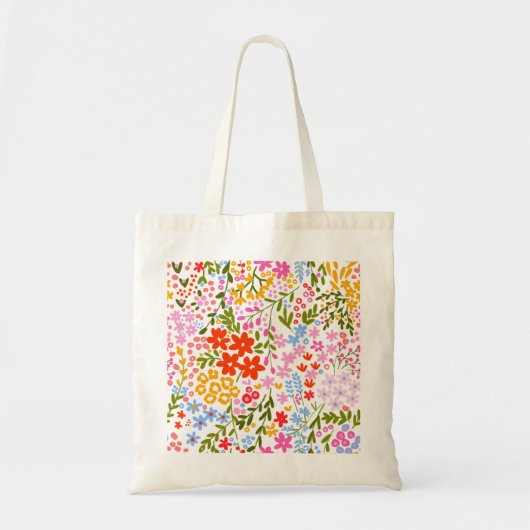 牧草地の花開き トートバッグ (正面)