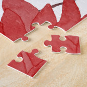 牧草地の花：ヴィンテージ水色シームレス ジグソーパズル (側面)