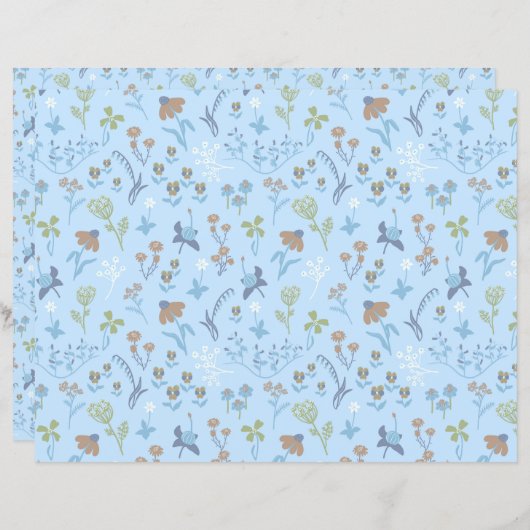 牧草地の花（青） (正面/裏面)