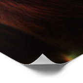 牧草地の若い茶色の牛 ポスター (角)