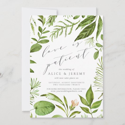 牧草地の野恋は忍耐結婚の念だ 招待状 (正面)