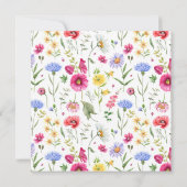 牧草地の野生の花のボホ赤ちゃんシャワー 招待状 (裏面)