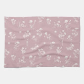 牧草地の野生の花の繊細なパターン赤面 キッチンタオル (横)