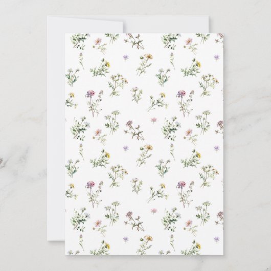 牧草地の野生の花の繊細な赤ちゃんシャワー 招待状 (裏面)