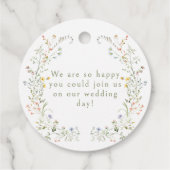 牧草地の野結婚草花のメッセージカード フェイバータグ (裏面)