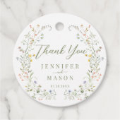 牧草地の野結婚草花のメッセージカード フェイバータグ (正面)