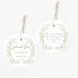 牧草地の野結婚草花のメッセージカード フェイバータグ