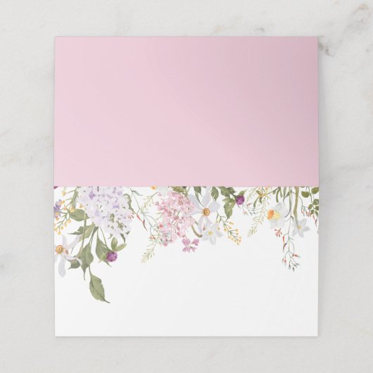 牧草地の野結婚草花 プレイスカード (外部開封)