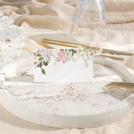 牧草地の野結婚草花 プレイスカード