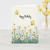 牧草地の静寂 誕生日カード カード (黄色い花)