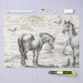 牧草地の馬のスクリプフランスのトの分離 薄葉紙 (クラフト)