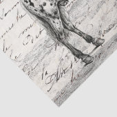 牧草地の馬のスクリプフランスのトヴィンテージの分離 薄葉紙 (詳細)