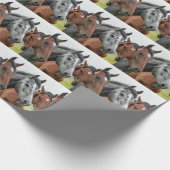 牧草地の馬 ラッピングペーパー (角)