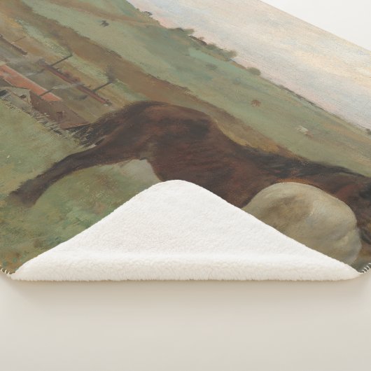 牧草地の馬、油絵、エドガー・デガ シェルパブランケット (3/4)