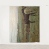 牧草地の馬、油絵、エドガー・デガ タペストリー (正面)