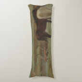 牧草地の馬、油絵、エドガー・デガ ボディピロー (正面縦)