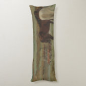 牧草地の馬、油絵、エドガー・デガ ボディピロー (裏面 (縦))