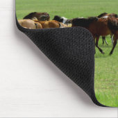 牧草地の馬 – 風景写真 マウスパッド (コーナー)