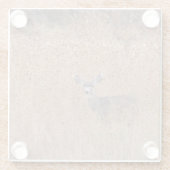 牧草地の鹿 ガラスコースター (裏面)