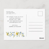 牧草地エレガント野草花結婚式の日付を保存 ポストカード (裏面)