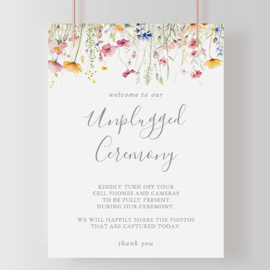 牧草地カラフルの野草花の開花式 ポスター