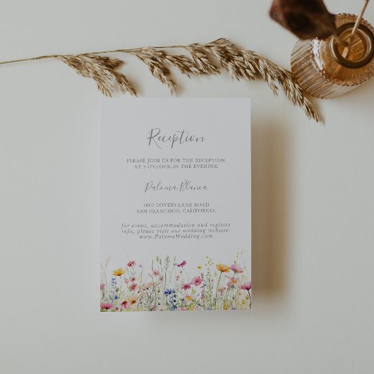 牧草地カラフル山花婚披露宴 エンクロージャーカード