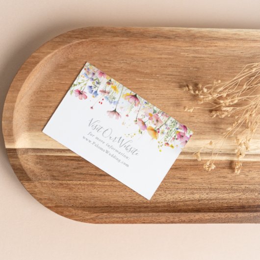 牧草地カラフル山花結婚のウェブサイト エンクロージャーカード