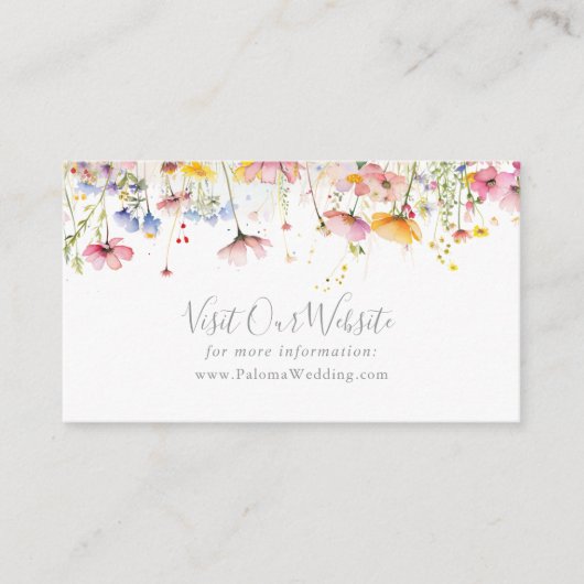 牧草地カラフル山花結婚のウェブサイト エンクロージャーカード (正面)