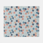 牧草地カラフル春の花 フリースブランケット (正面(横))
