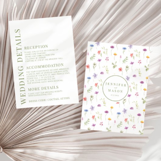 牧草地カラフル結婚野生詳細 エンクロージャーカード