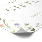 牧草地カラフル野生の花結婚式カード&ギフト ポスター (角)