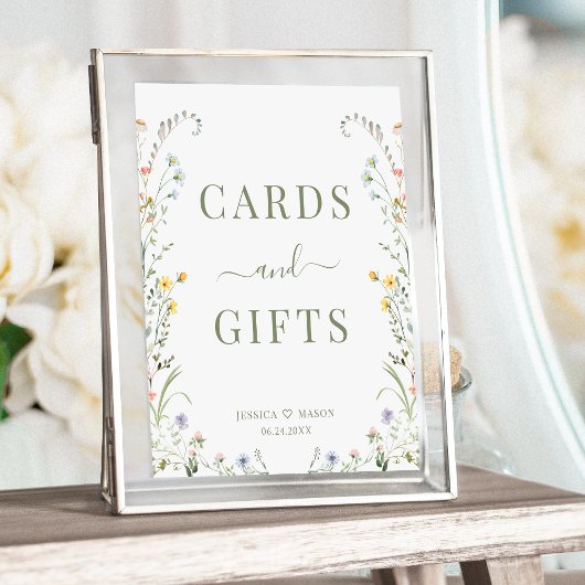 牧草地カラフル野生の花結婚式カード&ギフト ポスター
