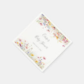 牧草地カラフル野草の赤ちゃんシャワー スタンダードカクテルナプキン (角)