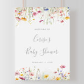 牧草地カラフル野草花ベイビーシャワーへようこそ ポスター