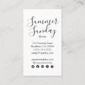 牧草地ガーデンラインアートフローリストランドスキャッパーアイコン 名刺 (裏面)