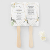 牧草地グリーンと金ゴールド植物体結婚枠 ハンドファン (正面&裏面)