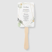 牧草地グリーンと金ゴールド植物体結婚枠 ハンドファン (正面)