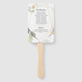 牧草地グリーンと金ゴールド植物体結婚枠 ハンドファン (裏面)