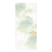 牧草地グリーンと金ゴールド結婚植物学のメニュー ラックカード (裏面)