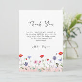 牧草地サマーワイルドフラワーベビーシャワー サンキューカード (スタンド正面)