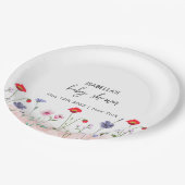 牧草地サマーワイルドフラワーベビーシャワー ペーパープレート (アングル)